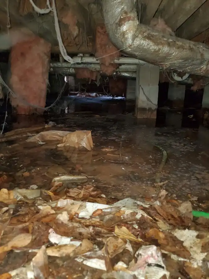 Crawl space flood assessment for Commercial Water Damage Restoration in Saline